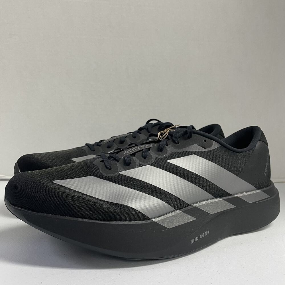 adidas Adizero Evo SL Black Iron Metallic JR4888 Size 14 Running Club Workout